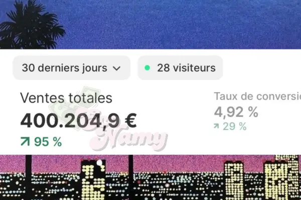 Capture de tableau de bord e-commerce 6 sur 7