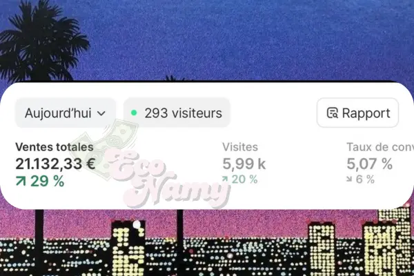 Dashboard e-commerce — résultats mensuels